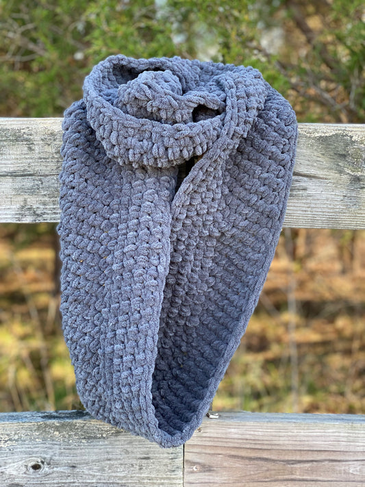 Handmade chenille style infinity scarf- lead