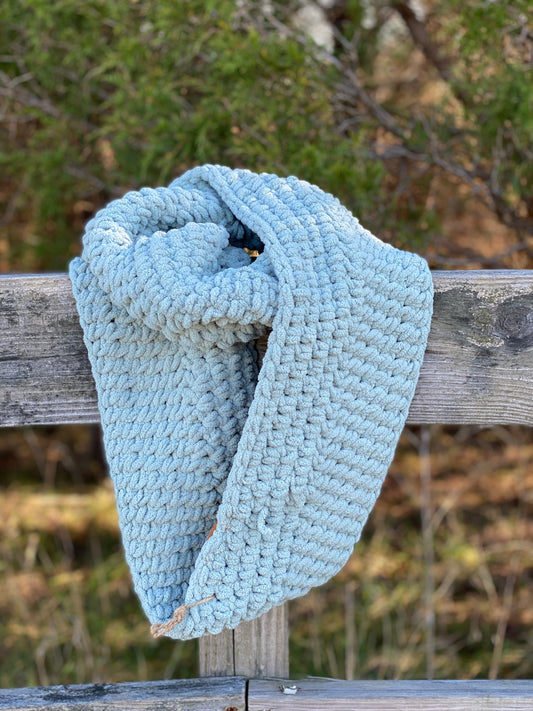 Handmade chenille style infinity scarf- Rosemary