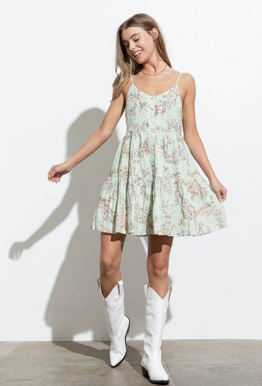 Bouquet Button Up Mini Dress