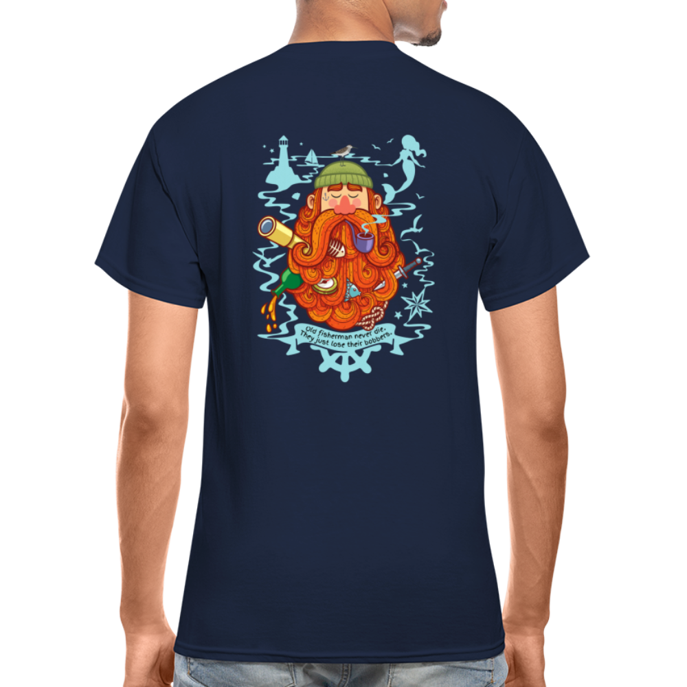 Old Fisherman Unisex T-Shirt - navy