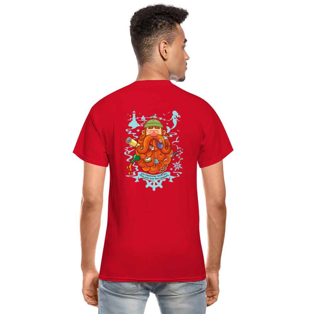 Old Fisherman Unisex T-Shirt - red