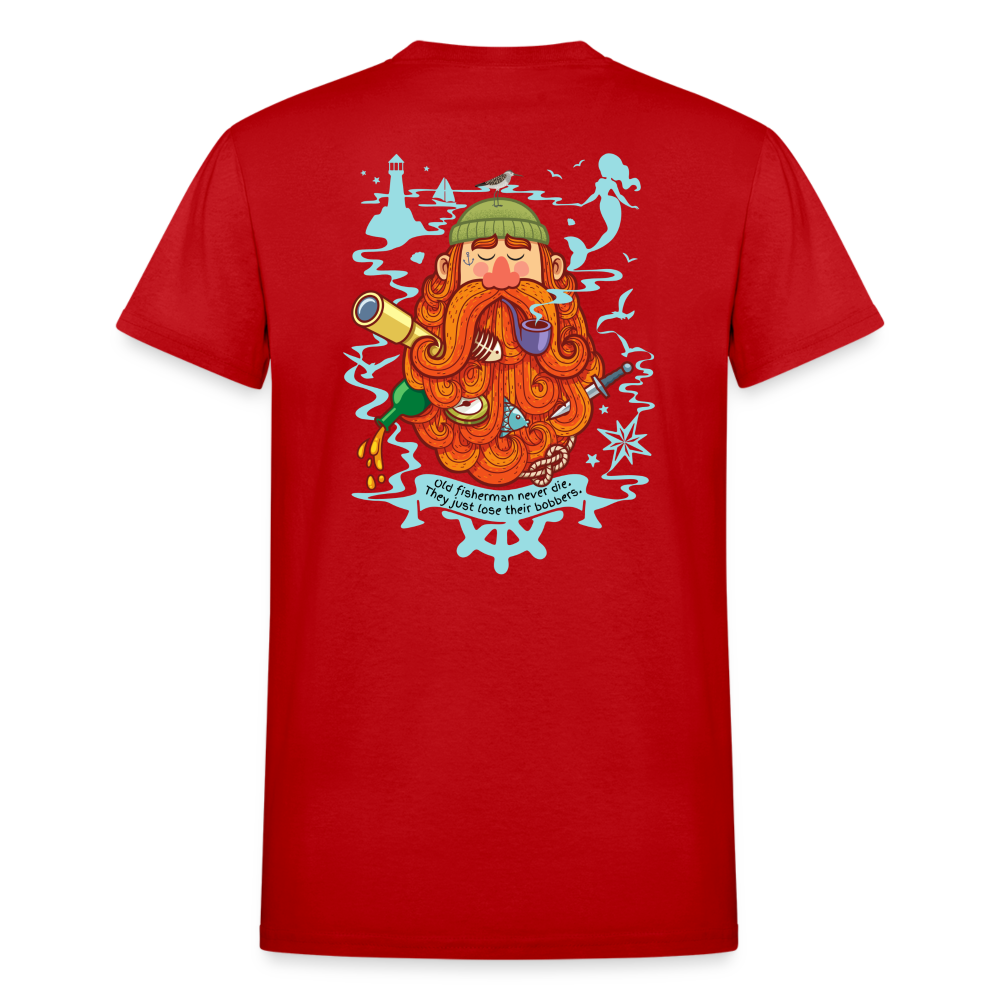 Old Fisherman Unisex T-Shirt - red