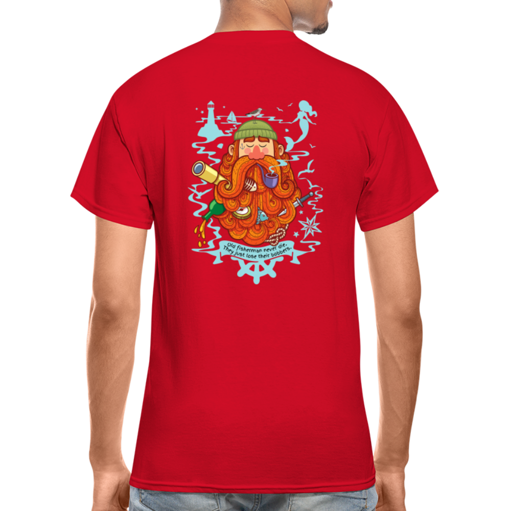 Old Fisherman Unisex T-Shirt - red