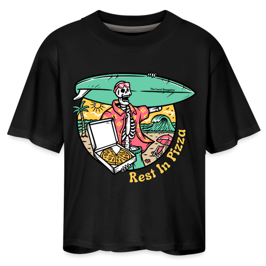 Rest in pizza Boxy Tee - black