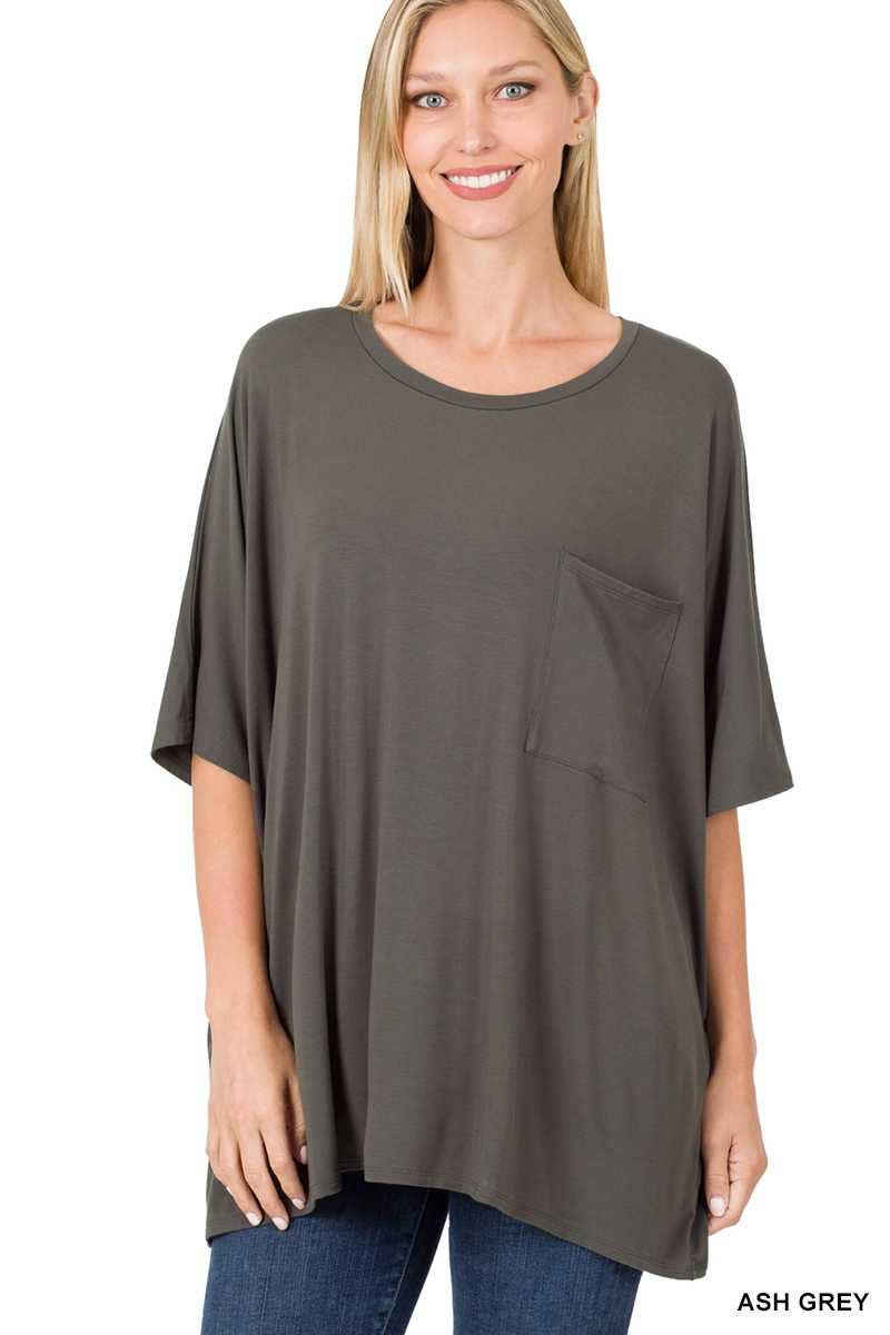 The Closeout Oversized Top -Ash Grey