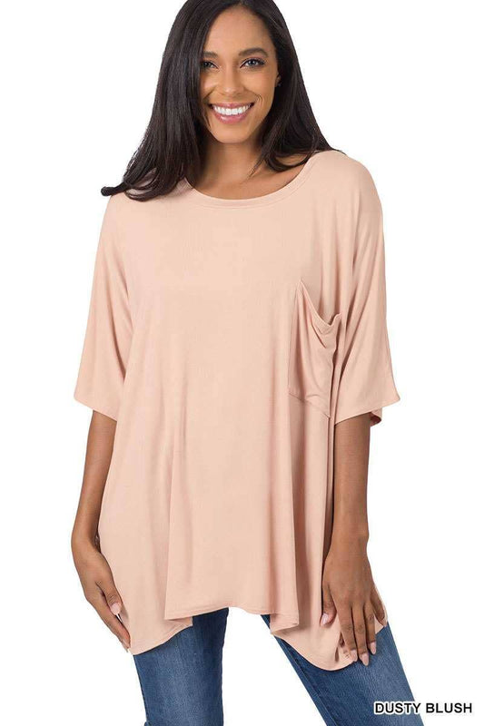 The Closeout Oversized Top- D. Blush