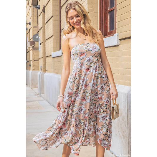 Floral Asymmetrical Dress