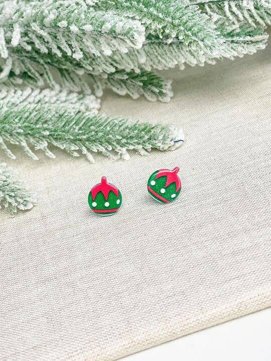 Christmas Ornament Stud - Green