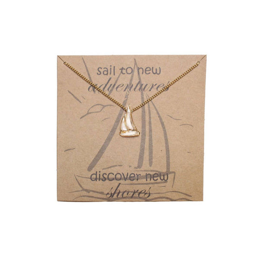 Gold Sailboat Necklace